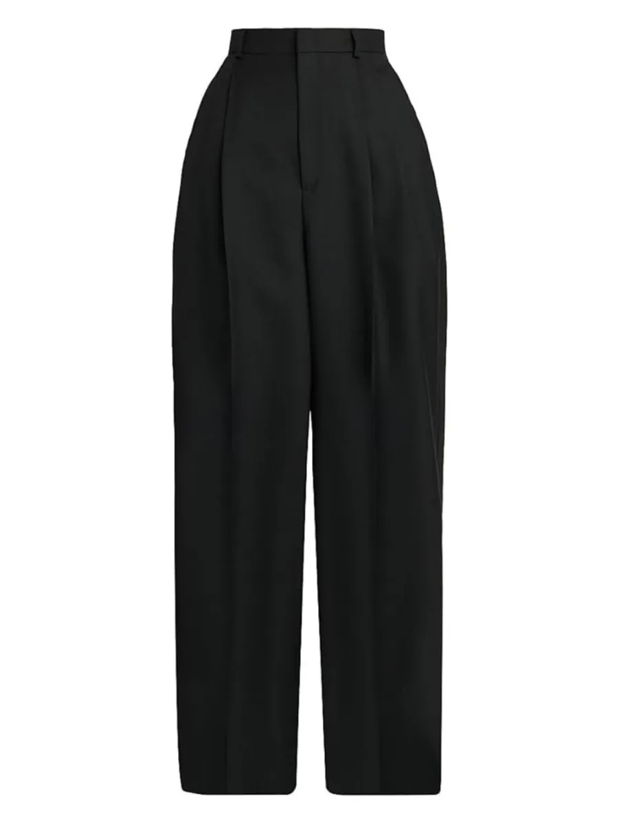 Wool Pleated Trousers