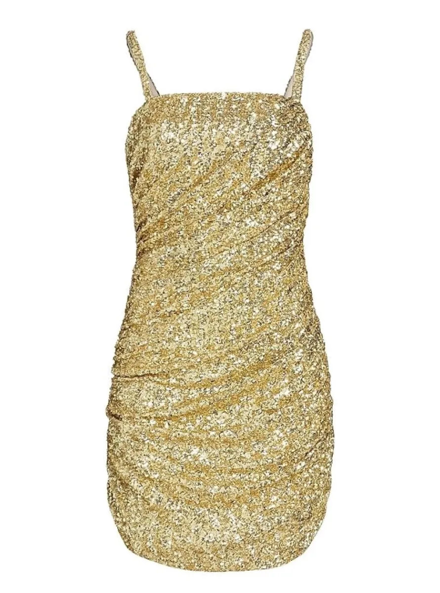 Sequined Draped Minidress